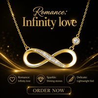 Collier minimaliste avec symbole de l'infini, élégant, pour femme, modèle demi-corps, bijou cadeau