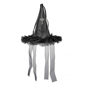Sombrero <span class=keywords><strong>de</strong></span> <span class=keywords><strong>Bruja</strong></span> <span class=keywords><strong>de</strong></span> Halloween con Arañas Colgantes y Detalles Góticos para Fiestas, <span class=keywords><strong>Gorro</strong></span> <span class=keywords><strong>de</strong></span> <span class=keywords><strong>Bruja</strong></span> <span class=keywords><strong>de</strong></span> Tela con Volantes para Disfraces - Product Image 3