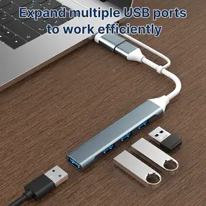 2 In 1 o 4 In 2 Usb C Hub compatibile con adattatore Smart di tipo C trasferimento multiporta Usb 3 .0 /2.0 Hub Splitter per Laptop e telefono