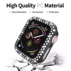 Funda protectora de PC de diamante de doble fila para <span class=keywords><strong>Apple</strong></span> <span class=keywords><strong>Watch</strong></span> 8 Series 7 6 SE 5 4 <span class=keywords><strong>3</strong></span> 41mm 45 40 44 38 <span class=keywords><strong>42</strong></span> Series - Product Image 5