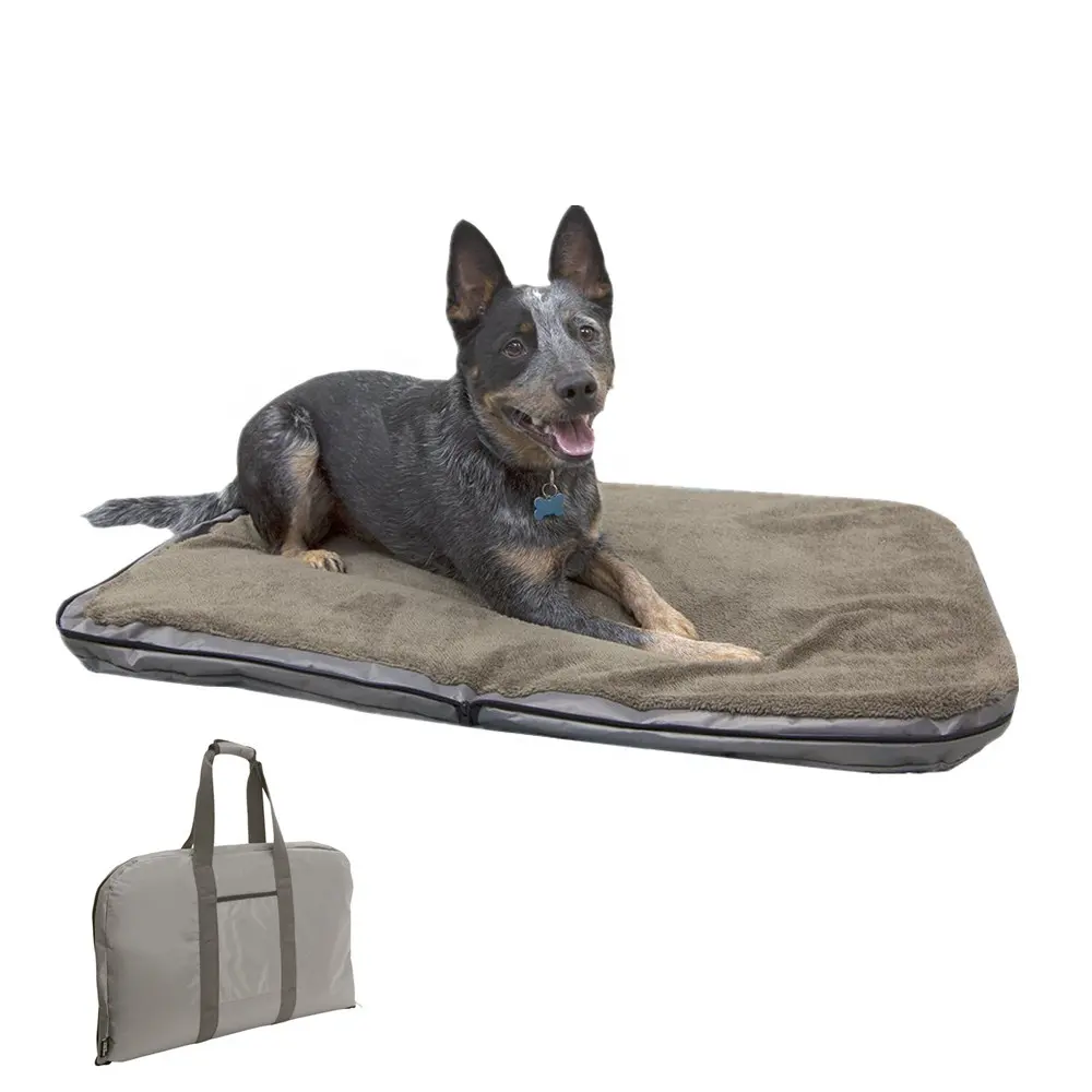 Cama de viaje portátil para mascotas, cubierta impermeable para asiento de coche de perro, para exteriores, con materiales reciclados con logotipo personalizado