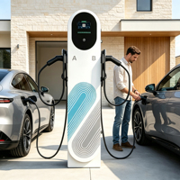 Nouvelle station de recharge AC pour véhicules électriques intégrée au sol 14KW-44KW avec interface combinée et double pistolet de charge rapide pour usage commercial