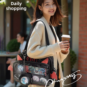 Borsa a Tracolla AirInfinity Cosplay con Tre Finestre, Borsa <span class=keywords><strong>Ita</strong></span> in PU di Alta Qualità, Elegante e alla Moda - Product Image 2