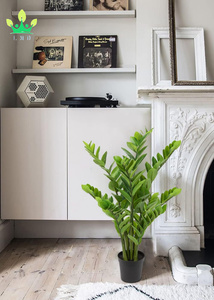 พืชเทียมขนาดใหญ่ <span class=keywords><strong>zamioculcas</strong></span> ใบต้นไม้ในหม้อสำหรับโต๊ะสำนักงานห้องน้ำห้องนอนห้องนั่งเล่นบ้านระเบียงสวนตกแต่ง - Product Image 4