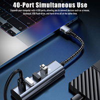 Accessoires informatiques, concentrateur USB 4 en 1, station d'accueil multiport en aluminium et nylon, adaptateur USB3.2 pour ordinateur portable/PC/téléphone/tablette, en stock