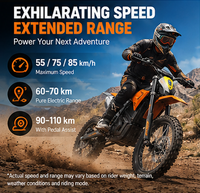 Moto électrique haute puissance pour adultes avec moteur sans balais de 8000 W, batterie de grande capacité 48 V 60 V pour les trajets urbains longue distance