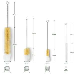 Nettoyeur de fils <span class=keywords><strong>en</strong></span> acier inoxydable écologique, brosse à bouteille <span class=keywords><strong>en</strong></span> <span class=keywords><strong>verre</strong></span> de 36 cm de long, éponge flexible pliable, pointe <span class=keywords><strong>en</strong></span> coton, fibre de sisal naturelle - Product Image 4