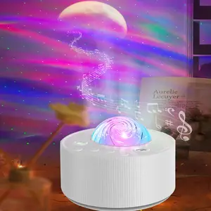 LED Aurora Star Galaxy Starry Sky Projector Night Light Built-in Whit Noise For Hoom Bedroom Decoration Kids Child Gift