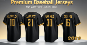 Camiseta de Béisbol Negra y Dorada de los Pittsburgh Pirates 2026, Edición Clemente # 30 Skenes # Uniforme Deportivo para Hombre de 6 Piezas con Costuras Griffin - Product Image 3