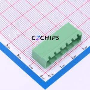 DB2EVC-5.0-6P-GN Plug-in Terminal Block Through hole,P=5mm Connector Board-to-Board / Socket - Closed 1x6P 5mm Green - Product Image 1