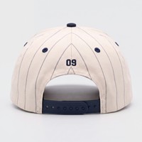 Gorra de Béisbol de 6 Paneles 100% Algodón, con Rayas y Bloques de Color, Personalizada con Bordado 3D, Estilo Varsity, Cierre a Presión, Color Crema y Marrón, Casual, para Hombre y Mujer