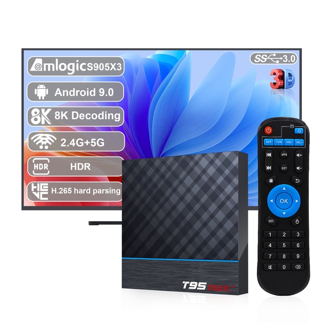 Ihomemix Smart Tv Box T95MAX+ Amlogic 905X3 Android 9.0 8K Tv Box