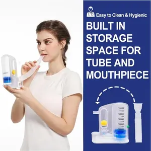 Appareil d'entraînement respiratoire 5000ML Mesure du volume d'inhalation, équipé d'un indicateur de débit de balle - Product Image 3