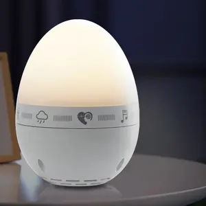 백색 소음 타이밍 음악 스피커 계란 밤 빛 접촉 온난한 가벼운 어머니와 아기 잠 귀여운 모양을 가진 도움이 되는 램프