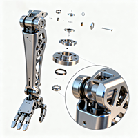 Pièces de bras robotique en acier inoxydable usinées CNC 5 axes sur mesure, composants structurels de robot, boîtier de boîte de vitesses, usine OEM