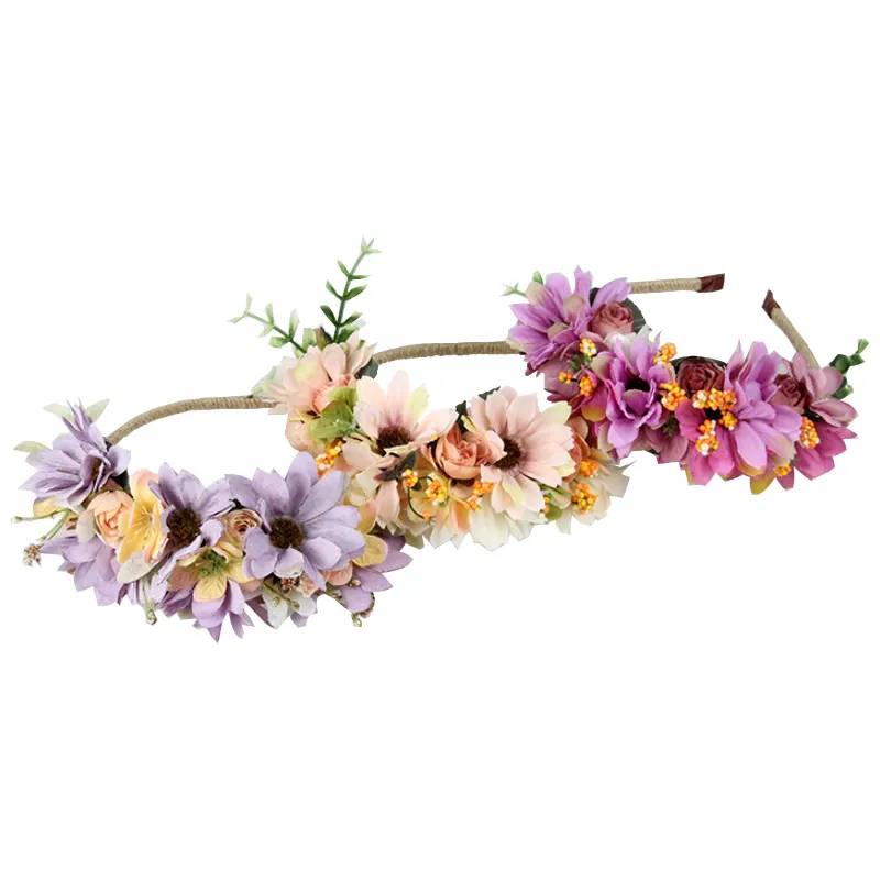 299G Strand Fotografie Props Boho Bloemen Haar Accessoires Kunstmatige Bloem Hoofdband