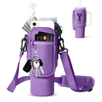 Housse de tasse en néoprène 40 oz, pochette porte-bouteille d'eau, sac de transport pour bouteille d'eau avec poche pour téléphone pour gobelet isotherme 40 oz