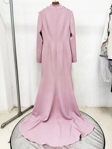 OUDINA Boutique Unique Diamond Slit Tail Vestidos largos de noche para graduación Vestido de novia de manga larga para mujer Elegante - Product Image 5