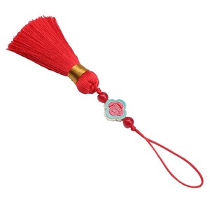 Two Tone Four Leaf Clover Tassel Pendant Decorative Ornament For <b>Bookmark</b> Phone Case USB Drive Gift Wholesale - Product Image 5