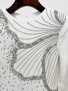 欧迪娜冬季串珠钻石长袖加大码会议婚宴晚宴优雅派对女式长裙 - Product Image 6