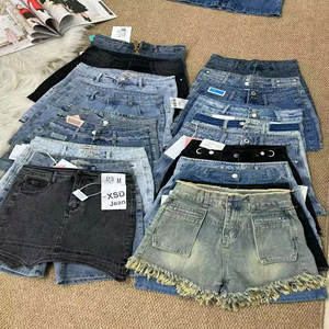 Shorts en jean extensible taille mi-haute pour femme, modèle 2Dollar FYK059, tailles M-2XL, avec motifs, style biker, pour l'été - Product Image 1