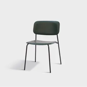 Stackable Metal Frame Bend Wood Armless Coffee Chair For Restaurant And Hotel