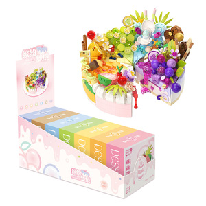 Gâteau d'anniversaire à construire soi-même, blocs de construction colorés et créatifs, jouets DIY pour enfants, adorables mini-gâteaux dessert en blocs de construction - Product Image 1