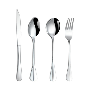 Bán buôn nhà hàng thiết lập dao kéo dao muỗng nĩa Flatware 410 thép không gỉ bạc Set với rộng dày xử lý - Product Image 1