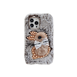 <span class=keywords><strong>Coque</strong></span> de téléphone en peluche brodée 3D avec lapin mignon et cadre d'appareil photo en strass OEM ODM pour <span class=keywords><strong>iPhone</strong></span> 11 <span class=keywords><strong>12</strong></span> 13 14 15 Pro Max - Product Image 6