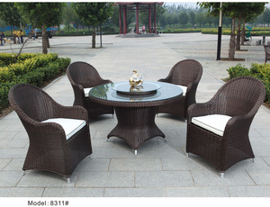 5 Pieces <strong>Rattan</strong> Wicker <strong>Dining</strong> Set Outdoor <strong>Furniture</strong> <strong>Garden</strong> Wicker Rotated <strong>Dining</strong> Table &amp; Chair <strong>Furniture</strong> - Product Image 2