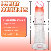 Venta caliente 8,2 pulgadas Thin Jelly Dildo Sex Toy para mujeres TPE Artificial Dick Pene con ventosa Adulto Mini Dildo Herramientas sexuales