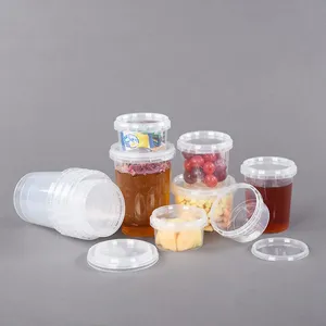 Biodegradable Eco-friendly Takeaway Food Soup Storage Custom Printed Pp Round Deli Container Round Clear Round Clear
