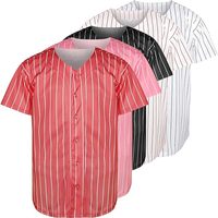 Maillot de baseball brodé à fines rayures pour hommes de haute qualité maillot de baseball à rayures personnalisées avec broderie