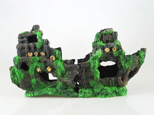 Ornamento naufragio per acquario di plastica relitto di barca e acquario decorazione per la decorazione del serbatoio di Saig - Product Image 5