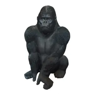 Lebensgroßer Harz-Garten im Freien Hochwertige Glasfaser skulptur Wise Gorilla Orang-Utan Black Animal Decoration