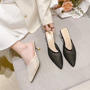 Sandali Estivi da Donna con <span class=keywords><strong>Tacco</strong></span> <span class=keywords><strong>Alto</strong></span> e Punta Chiusa, in Tessuto Unico e Traspirante, Ideali per Esterni - Vendita all'Ingrosso - Product Image 2