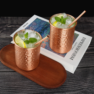 Tazze in Rame Puro da 400ml con Cannucce, Design Martellato, Bicchieri per Cocktail, Whisky, Birra e Succhi - Product Image 5