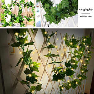 IP44 étanche extérieur <span class=keywords><strong>guirlande</strong></span> chaud blanc vert feuilles vigne chaîne lumière cuivre Flexible fleur décorations de noël intérieur - Product Image 5