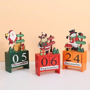 Calendrier <span class=keywords><strong>de</strong></span> compte <span class=keywords><strong>à</strong></span> rebours <span class=keywords><strong>de</strong></span> <span class=keywords><strong>Noël</strong></span> et du Nouvel An, ornement avec Père <span class=keywords><strong>Noël</strong></span>, renne, bonhomme <span class=keywords><strong>de</strong></span> neige, design <span class=keywords><strong>en</strong></span> bois, décoration <span class=keywords><strong>de</strong></span> bureau <span class=keywords><strong>à</strong></span> domicile, <span class=keywords><strong>cadeau</strong></span> - Product Image 1