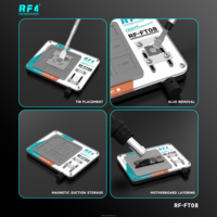 RF4 RF-FT08-HD12B Station de Soudage Magnétique 2-en-1 Kit d'Outils de Réparation de Téléphones avec Glissières Métalliques Réglables et Raclette Céramique