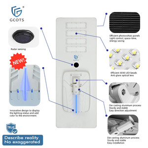 Newly Designed All in One Outdoor IP65 Waterproof <b>LED</b> Solar Street <b>Lights</b> <b>With</b> Color Indicator <b>Light</b> Strip 6000K SL-AIO-HQII IP6 - Product Image 5