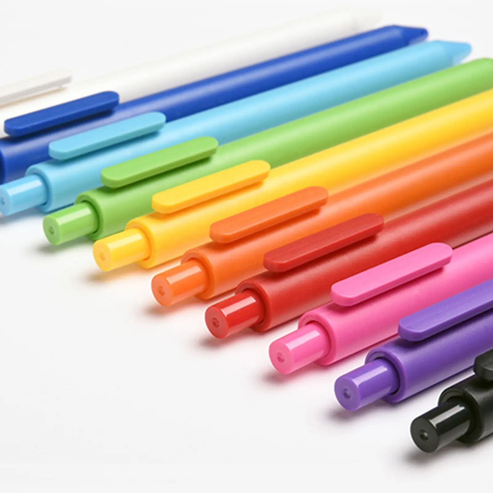 KACO Gel kustom pena murni 10 warna Set 0.5mm titik halus tinta warna pena Set sekolah kantor perlengkapan alat tulis rumah