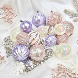 Nouvel ensemble de boules de Noël transfrontalières de 8 cm/8 pièces, peintes à la main, en plastique, style américain, pour décorations de festival et ornements d'arbre - Product Image 1