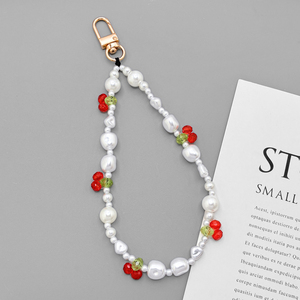 Pulsera <span class=keywords><strong>Celular</strong></span> Dingxing DY-0069 Roja Cereza para Mujeres y Niñas, 18 cm de Largo - Product Image 2