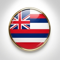 GREPAS GIFTS Épinglette drapeau Hawaïen ronde de 1 pouce, épinglette patriotique mondiale pour chapeau