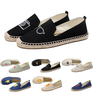 Espadrilles de chanvre pour femmes chaussures en toile de paille coupe basse sans lacet respirant mode tendance semelle en caoutchouc pour la saison d'automne - Product Image 1