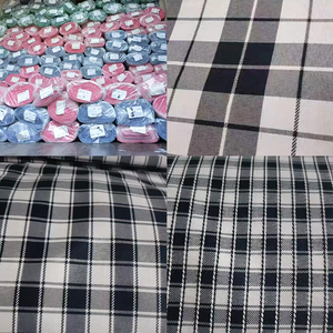 중국 도매 직조 염색 원단 폴리에스터 평직 체크무늬 프린트 원단 의류 및 홈 텍스타일용 - Product Image 1