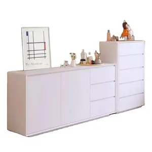 Living Room Furniture Storage Cabinet MDF Solid Wood Buffet Sideboard Modern Sideboard Cabinet