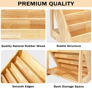 Libreria per il bambino in legno scaffale di esposizione del libro per il bambino libreria ecologico, robusto e sicuro per la crescita dei bambini libreria - Product Image 4