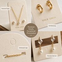 Cartes de présentation de bijoux personnalisées, porte-boucles d'oreilles et colliers, en papier texturé, gaufré à la feuille, découpé, perforé, avec dorure à chaud